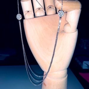 Multi-Strand Diamond Necklace in White Gold